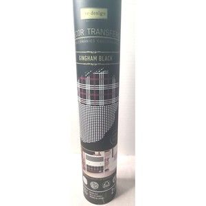 NEW RETIRED Gingham Black - Redesign With Prima Transfer, Rub On Furniture Decal